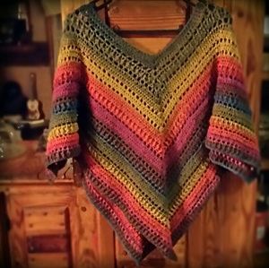 Crochet boho poncho